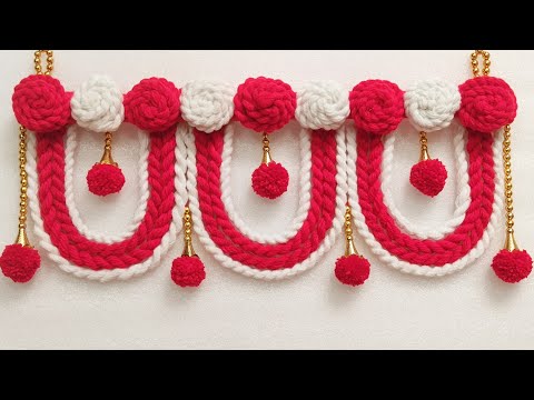 EASY WOOLEN DOOR HANGING TORAN | DIY WOOLEN TORAN MAKING | DOOR HANGING CRAFT IDEAS | DIWALI TORAN