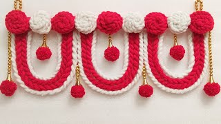 EASY WOOLEN DOOR HANGING TORAN | DIY WOOLEN TORAN MAKING | DOOR HANGING CRAFT IDEAS | DIWALI TORAN