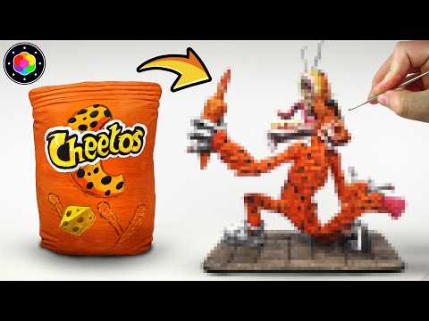 ¡Esculpiendo a CHESTER CHEETOS MONSTRUOSO!🧀🐯 (Queso y S4ngre) PERTURBANDO MARCAS #4 | PlastiVerse