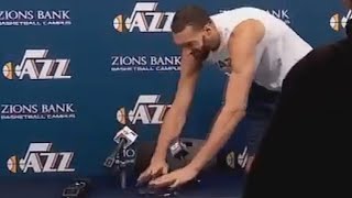 Rudy Gobert Touches Mics During Interview Shortly Before it was Announced he had Coronavirus