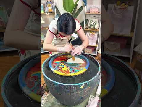 I Folded Time Into a Fan #lacquer #art #diyhandmade #lacquerfan #diy #handmade #shorts