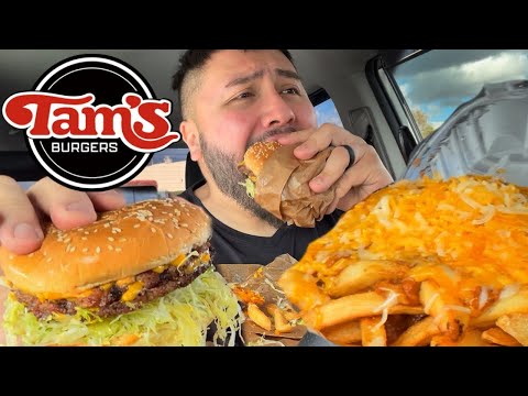 MUKBANG Chili Cheese Fries • TAMS BURGERS EATING SHOW