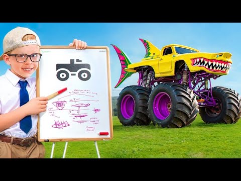 Monster Truck School For Kids with Braxton and Ryder