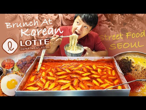 ULTIMATE Brunch at Korean LOTTE DEPARTMENT STORE | Revolving SUSHI & Street Food in SEOUL