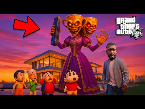 GTA V : Franklin & ShinChan Escape From Ghost Tung Ballerina Girl Tung Tung  Shaur GTA 5 In Telugu