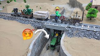Built bridge for train and powerful tractor and engine water pump @Vortrixe 