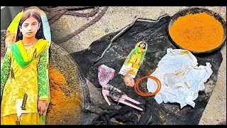 Kala jadu haldi churiyan nakhun tasweer per keel guriya bna ker jadu