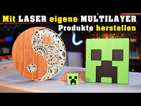 Eigene Multilayer Produkte mit CO2 LASER herstellen | Xtool P2S