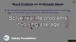 Solve real life problems involving average