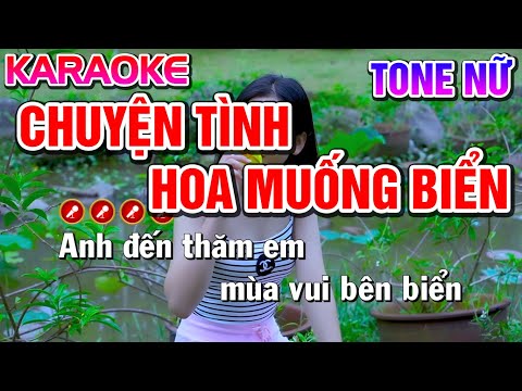 Chuyện Tình Hoa Muống Biển Karaoke Nhạc Sống Tone Nữ | Bến Tình Karaoke