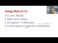 Energy Units and Conversions