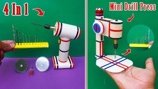 Mini 2 Types Drill Machine At Home | Making Rechargeable Drill Machine | Mini Drill Press Machine