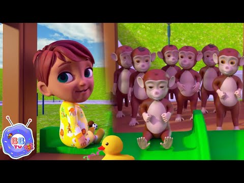 Counting Song 🐵ONE LITTLE MONKEYS🐵 + Nursery Rhymes - Kids Songs @BBTVKIDS #nurseryrhmes