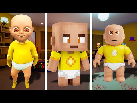 What if we Finish The Baby In Yellow In Minecraft VS Roblox