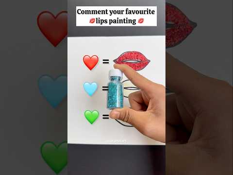 ❤️ Or 🩵 Or 💚| Lips painting💋🎨✨ #shorts #art #satisfying