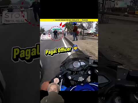 Pagal officer👮 Accident Karwa diya🥹😭 #ninjazx14r #automobile #funny #kawasaki10r #motovolgger #zx10r