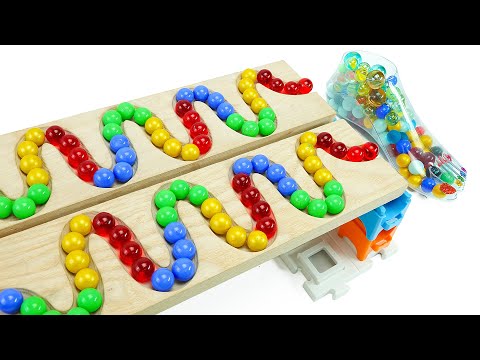 Marble Run ASMR ☆ Wooden Cubolo Symmetrical Castle Course