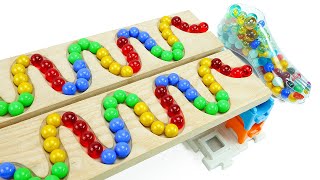 Marble Run ASMR ☆ Wooden Cubolo Symmetrical Castle Course