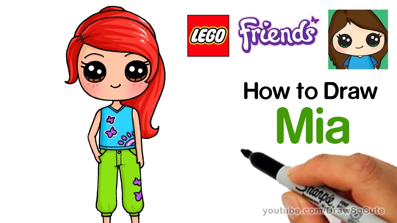 How to Draw Lego Friends Mia Easy
