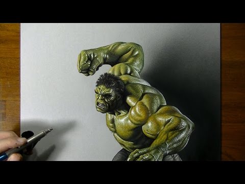 Drawing: Hulk vs Marcello Barenghi - How to draw 3D Art