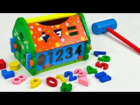 Best Learn Numbers & Counting 1 - 10, Shapes with Wooden Toys | Preschool Toddler Learning Video