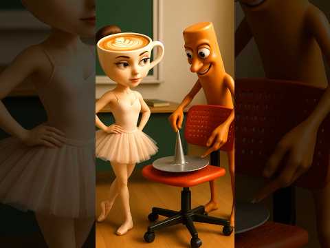 Tung Tung Tung Sahur and Ballerina Capuccina put a thumbtack on Espressona Signora’s chair!! #meme