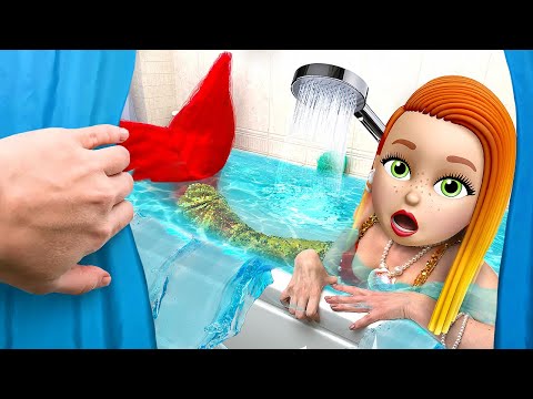 My friend is a MERMAID - Funny Mermaid Situations by La La Life Emoji