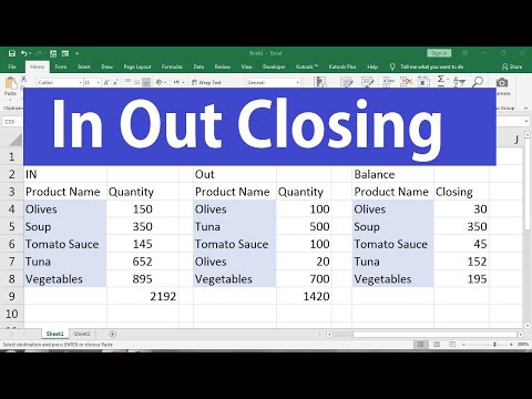 how to maintain stock in excel sheet format