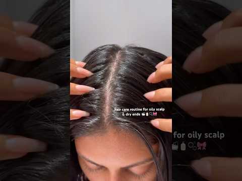 ASMR Hair Care Routine For Oily Scalp & Dry Ends 🛁🧴🫧🎀