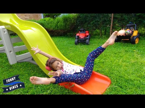 FUNNY Baby Slip And FAILS Moments Outdoor | Funny Baby Videos | Funny Vines