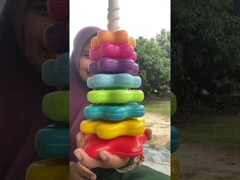 Mengenal warna dengan stacking ring | donat susun warna warni #shorts #colors #warna #bermain