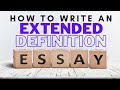 Extended Definition Essay Concepts