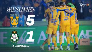 TIGRES 5-1 SANTOS | ¡Hubo goleada de La U! | Con México C26