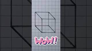 3D Square Box Drawing on Paper ✏️ | Amazing Optical Illusion Art #shorts