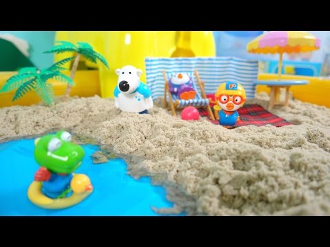막장뽀로로 아이와샌드 해변 만들기! ★장난감 애니 캐릭온TV