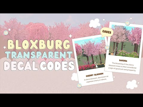BLOXBURG TRANSPARENT DECAL CODES | Cherry Blossom Trees & Plants