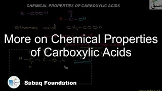 More on Chemical Properties of Carboxylic Acids