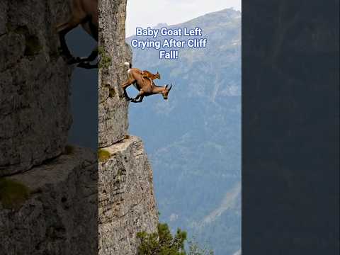 Baby Goat Cries After Mother’s Cliff Fall! Heartbreaking Wilderness Moment #GoatLife #Shorts