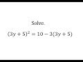 Solving Quadratic Equations with Substitution