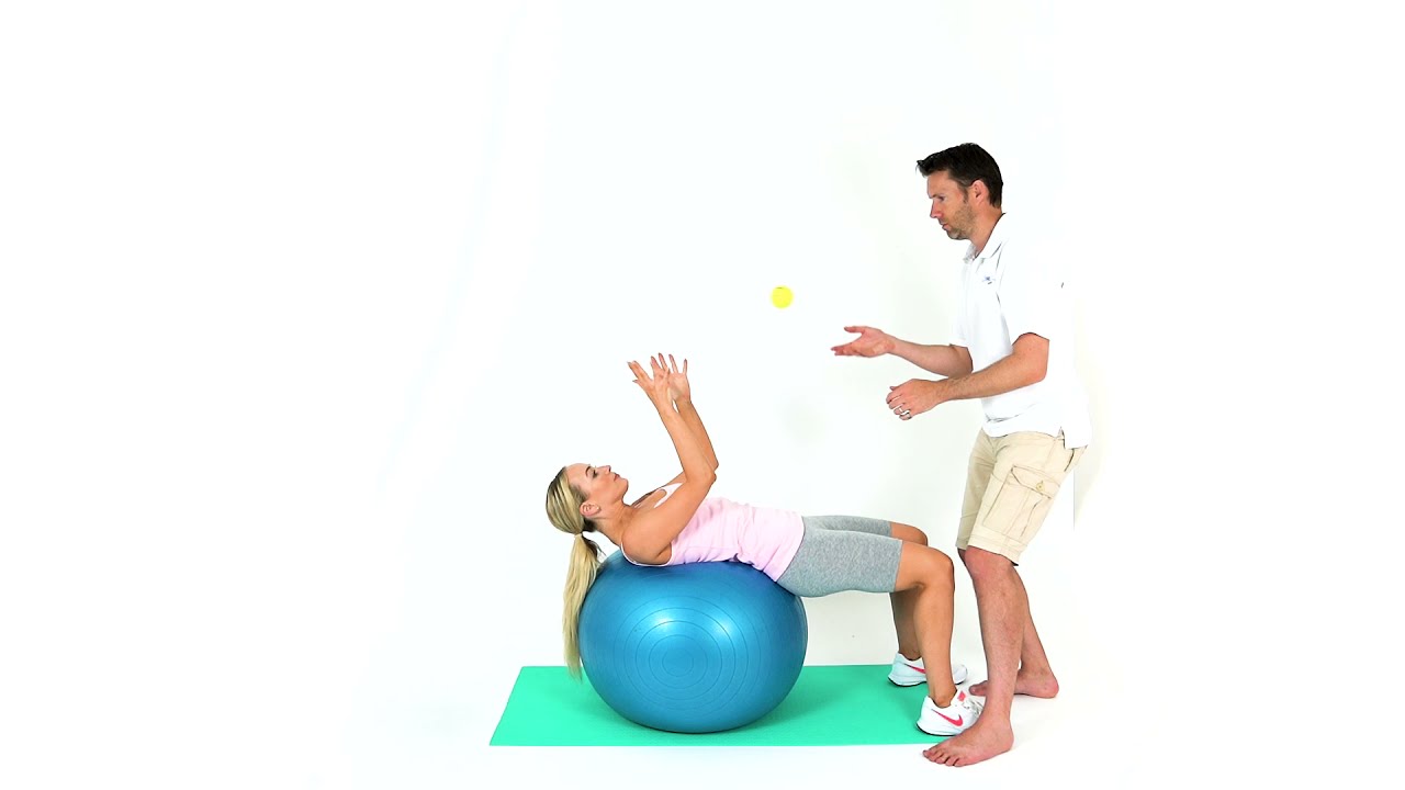 Stability Ball Overhead Catch and Throw