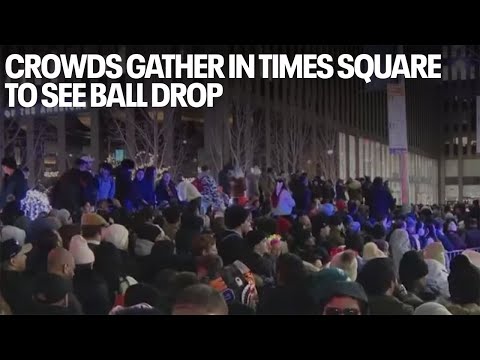 Crowds gather in Times Square to see ball drop