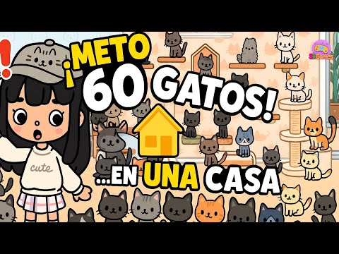 🏠🐱 ¡METO 60 GATOS en UNA CASA en Toca Life! 🐾😱 ¿CABEN TODOS?