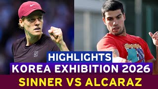 Jannik Sinner Vs Carlos Alcaraz - Korea Exhibition 2026 Highlights Set 1