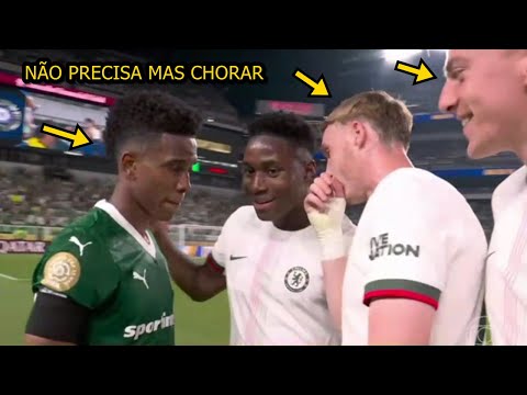 Reação dos jogadores do Chealsea a ver Estêvão chorando após Palmeiras ser eliminado do mundial