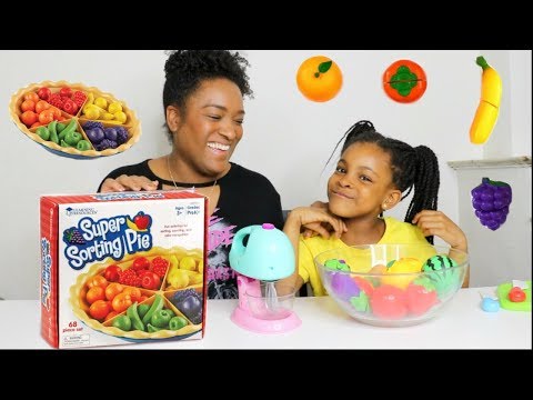 TARTE et MIXEUR MAGIQUE ! LEARN COLORS with magic mixer ,fruits & vegetables cutting food slime