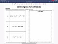 Combining Like Terms Challenge
