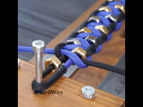 Paracord bracelet with brass & stainless steel nuts #shorts