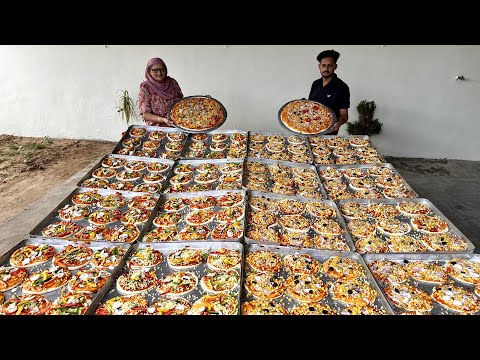 99 Pizza Making In Homemade Oven | Veg Pizza | By Grandma | Pizza Recipe | Veg Village Food