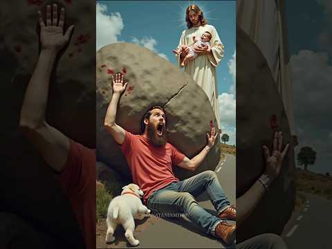 🐕 Dog Stops Car 🚔 saves the baby Beaten, Jesus Miracle. #shorts #funny #dog #viralvideo