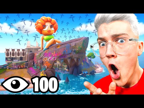 100 JOUEURS se battent au REQUIN sur FORTNITE